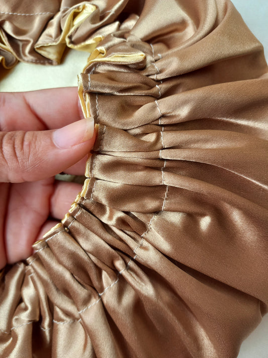 Touca Premium Amarelo bebê e Dourado