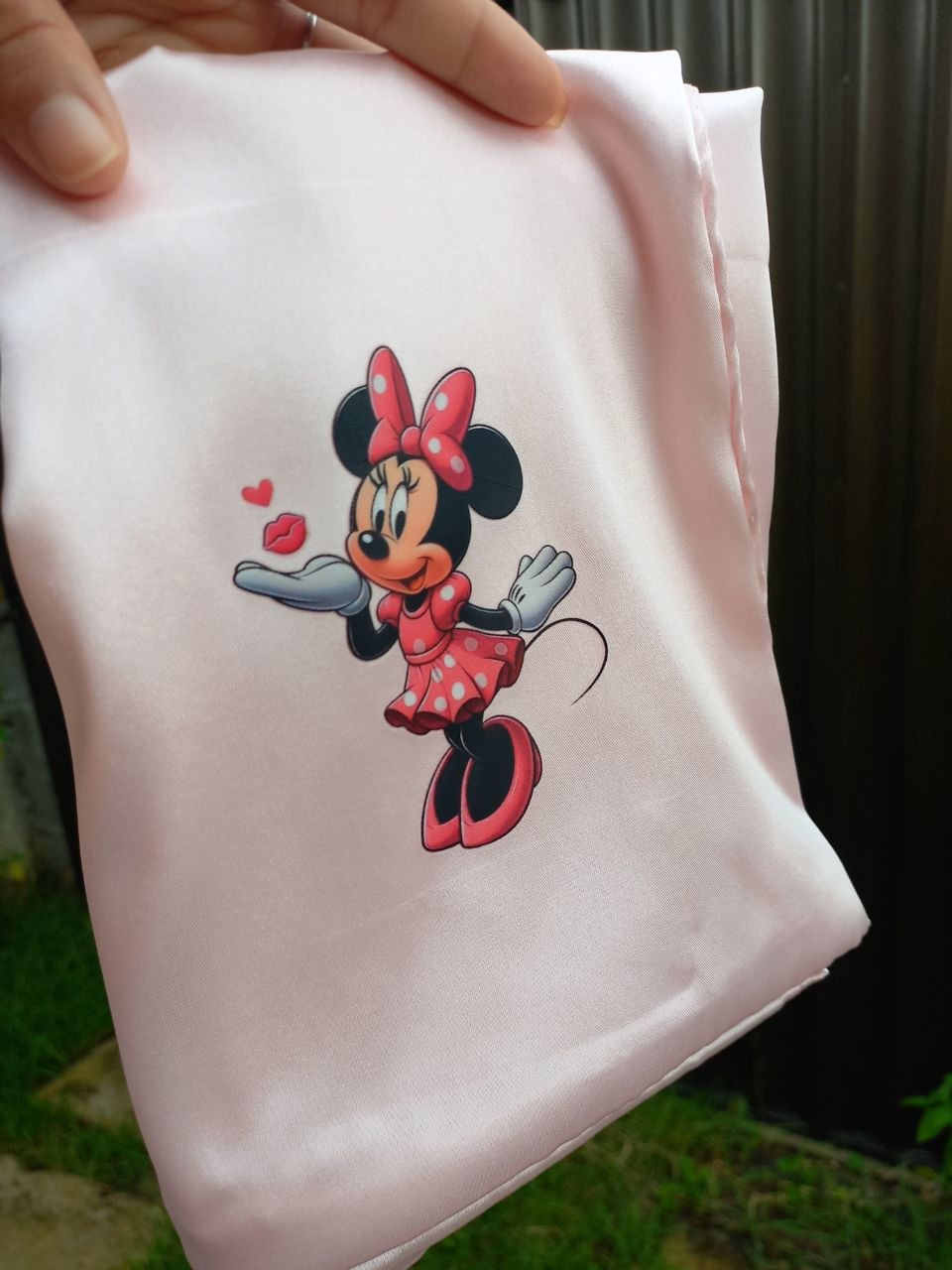 Fronha Rosa bebê com estampa Minnie