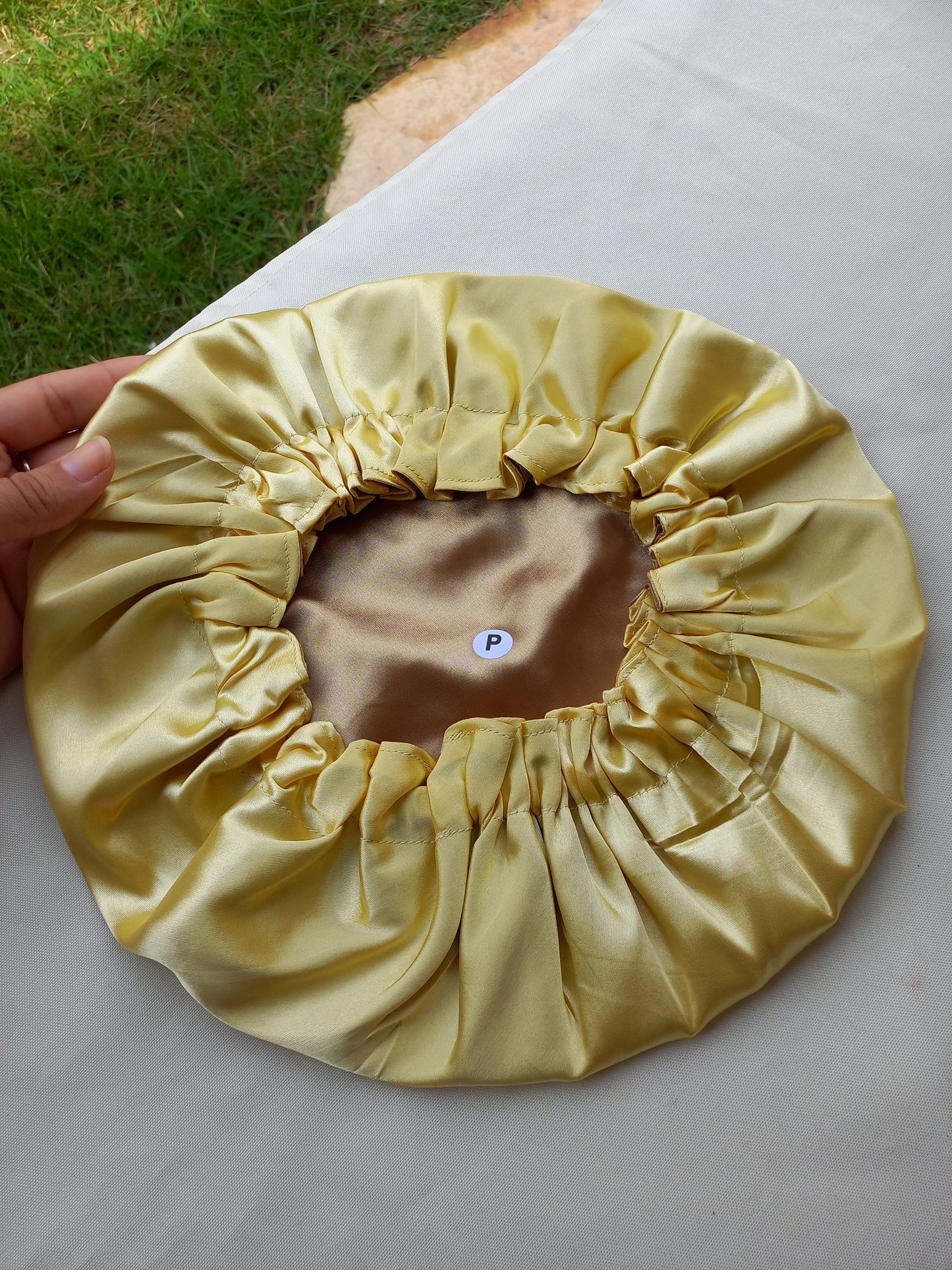 Touca Premium Amarelo bebê e Dourado