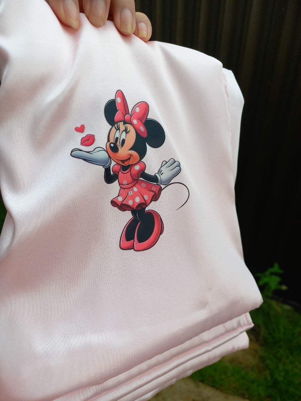 Fronha Rosa bebê com estampa Minnie
